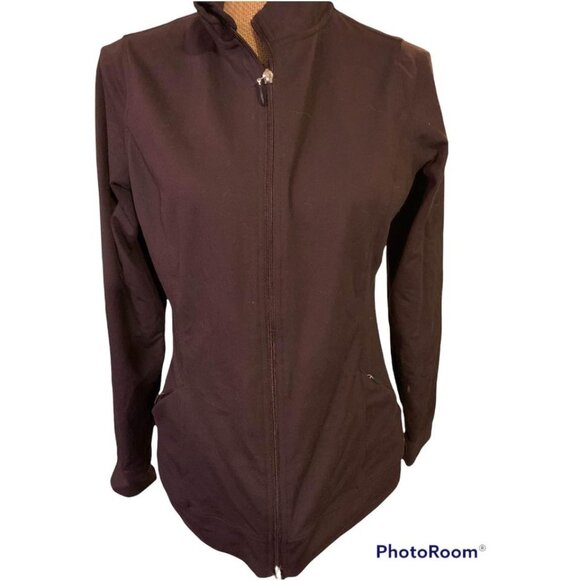 🍒 2/$20 🍒 Brown Jockey Large Zip Up Jacket with Pockets Athletic Ware - Picture 1 of 5